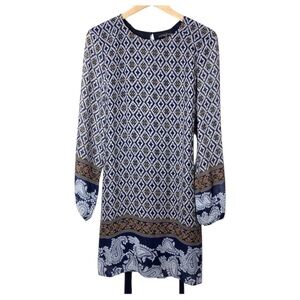 Fifth Park Womens Sheer Belted Long Sleeve Lightweight Tunic Top